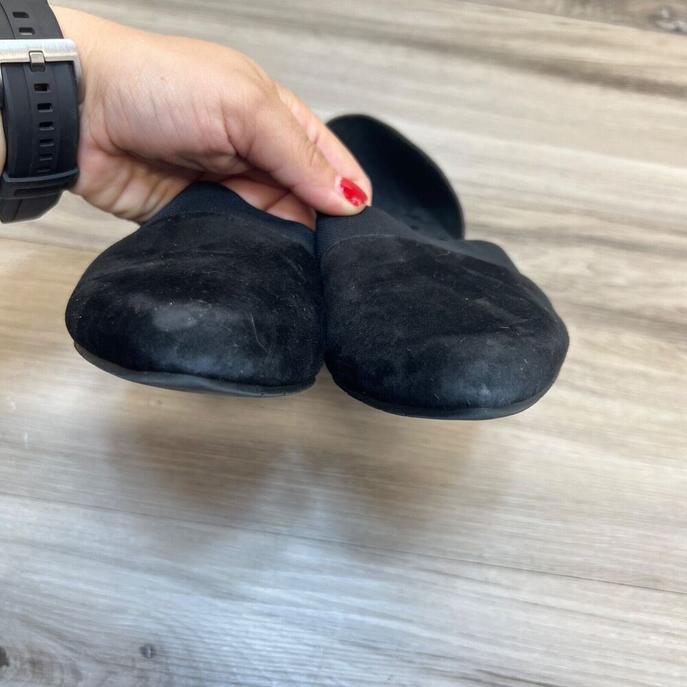 Eileen Fisher Black Suede Pointed Hilly Wedge D'Orsay Flats - Picture 5 of 11